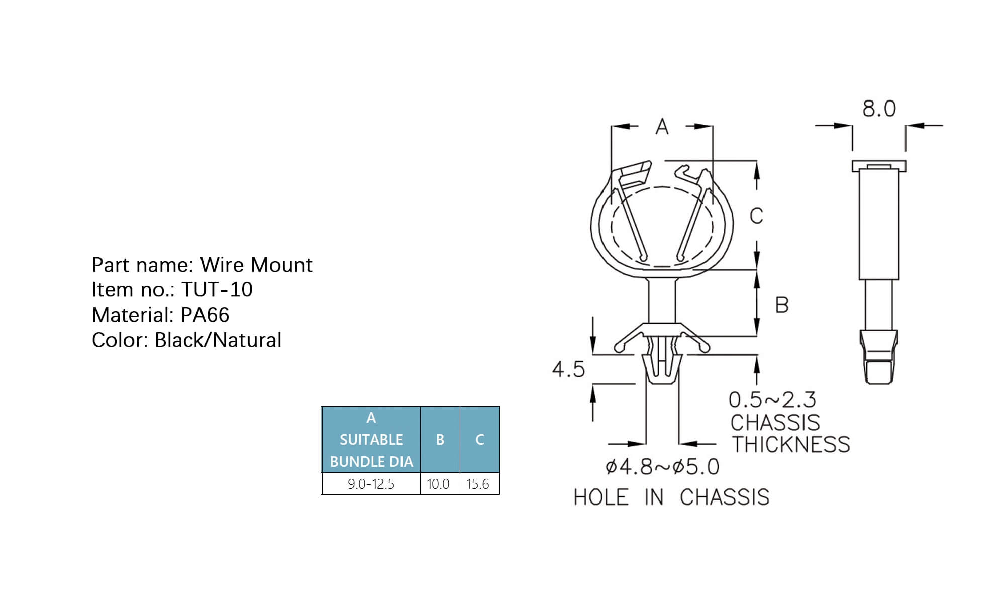 Plastic Wire Mount TUY-10